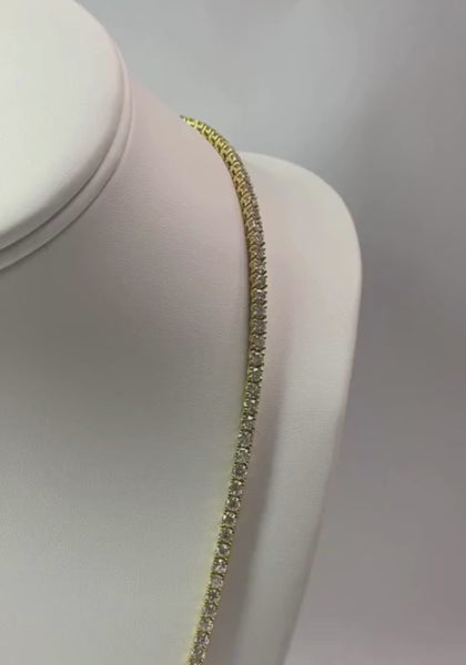 Casual Tennis Earth Mined Diamond Chain Necklace