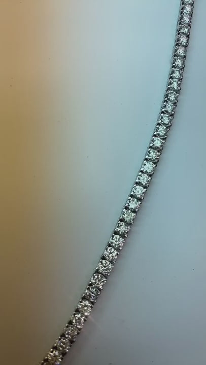 15 Ct Natural Diamond Diamond Tennis Strand Necklace 30 Inch White Gold 14K