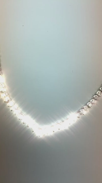 Natural Diamond Diamond Tennis Necklace 12 Carats White Gold 14K