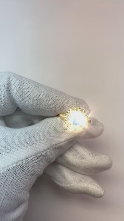 2.51 Carats Round Blue & White Natural Earth Mined Diamonds Wedding Ring Gemstone