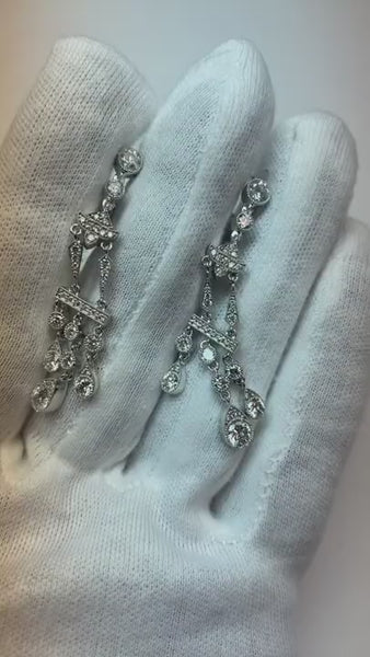 Sparkling Chandelier Diamond Earrings 3 Carat Diamond Earring