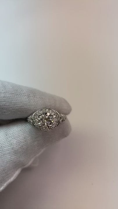 Solitaire Round Old Miner Natural Earth Mined Diamond Ring Vintage Style Split Shank 1.75 Carats