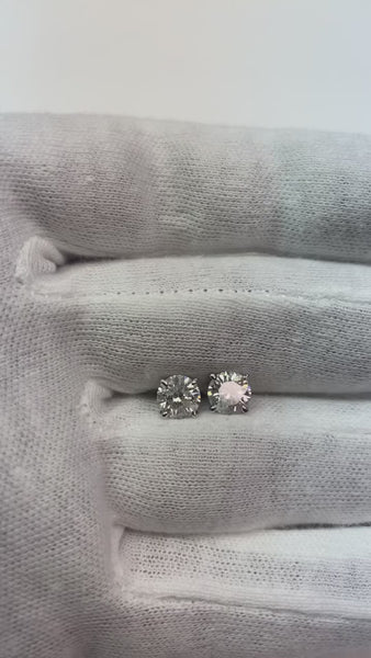 2 Ct Round Brilliant Cut Mined Diamonds Ladies Studs Earrings White Gold