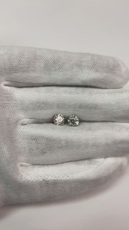 14K White Gold 2.00 Carats CERTIFIED Lab Grown Diamonds Ladies Studs Earrings New