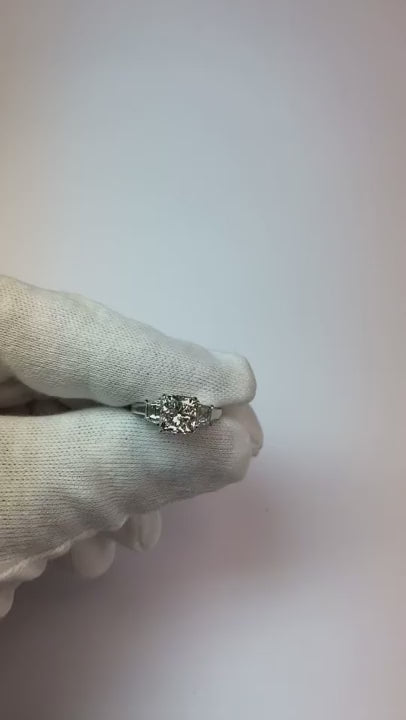 Sparkling Three Stone 2.20 Carats Cushion Natural Earth Mined Diamond Wedding Ring