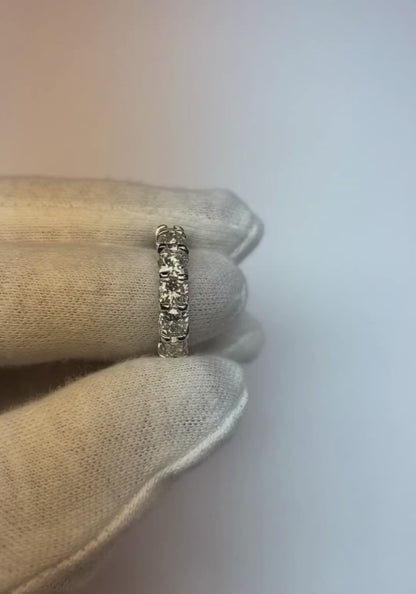 Cushion Natural Earth Mined Diamond Eternity Band 7.50 Carats White Gold 14K