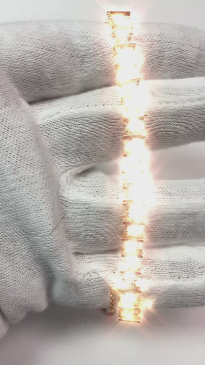 Rose Gold 14K Round Natural Earth Mined Diamond 8 Carats Tennis Bracelet