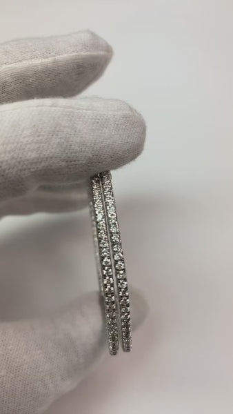 Large Round Cut Diamond Hoop Earrings