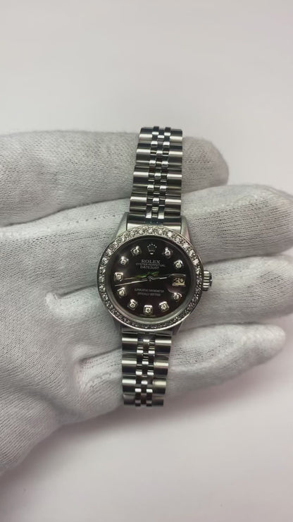 Rolex Datejust 26 mm Gray Diamond Dial Stainless Steel Watch
