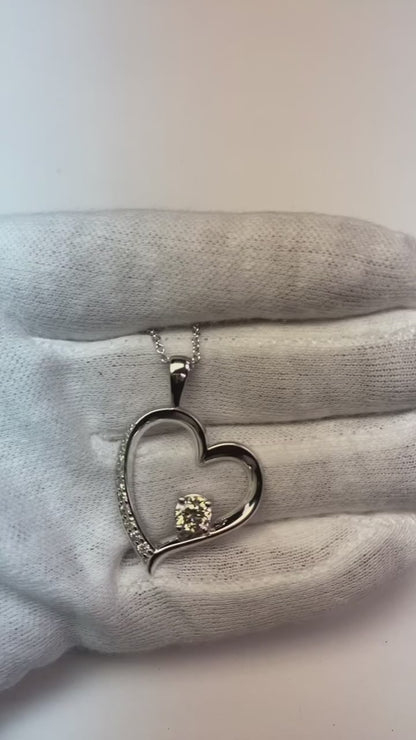 Women’s Natural Earth Mined Diamond Pendant Round Old Cut 1.50 Carats Heart Shaped