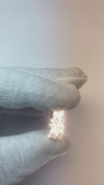 2 Carats Round Brilliant Natural Earth Mined Diamond White Gold Hoop Pair Women Earring