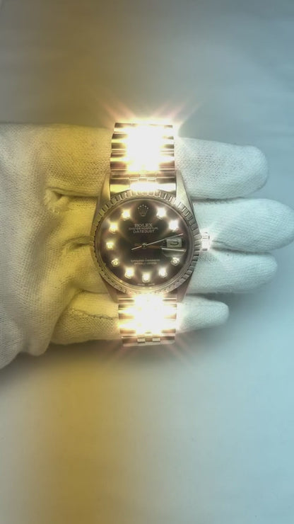 Rolex Datejust 36 mm Green Diamond Dial Stainless Steel Watch