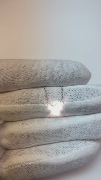 Three-Stone Natural Earth Mined Diamond Necklace Pendant 0.50 Carats 14K White Gold