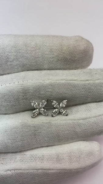 2.00 Carats Diamond Studs Earring White Gold 14K