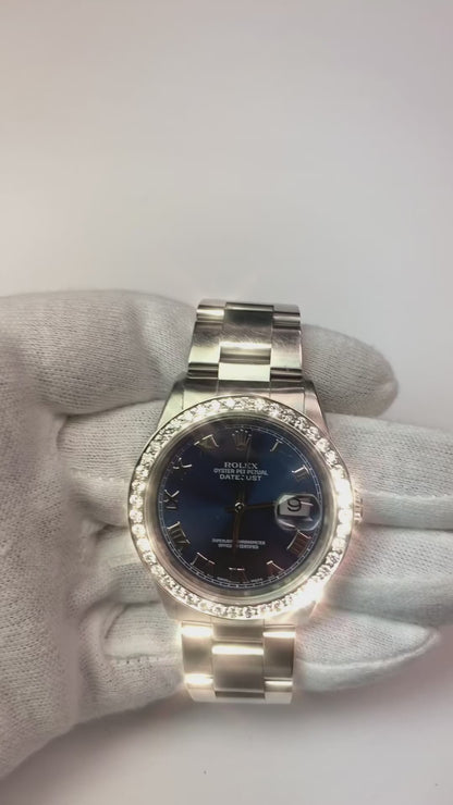 Men's 2 Ct. 36 Mm Custom Earth Mined Diamond Bezel for Rolex Datejust & All Watch Models