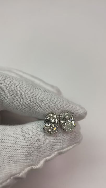 Big Genuine Natural Earth Mined Diamond Stud Earring Pair 6 Ct White Gold 14K Women Jewelry