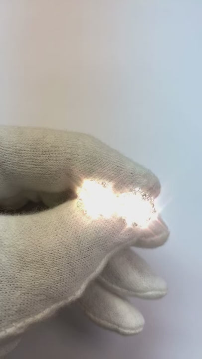 1.7 Ct Round Stud Natural Earth Mined Diamond Halo Earring 14K White Gold