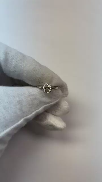 Solitaire Ring Bezel Set Round Old Miner Real Natural Earth Mined Diamond 1 Carat White Gold