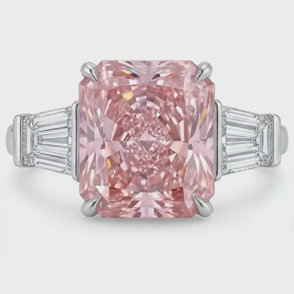 Pink Diamond Ring 3.8 Carat Cushion