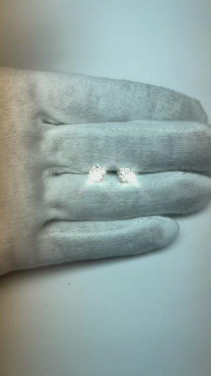 White Gold 14K 2.50 Carats Natural Earth Mined Diamonds Women Studs Earrings New