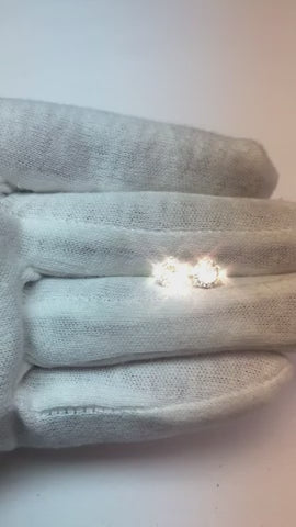 Women 2 Carats Prong Round Solitaire Natural Earth Mined Diamond Stud Earrings Jewelry