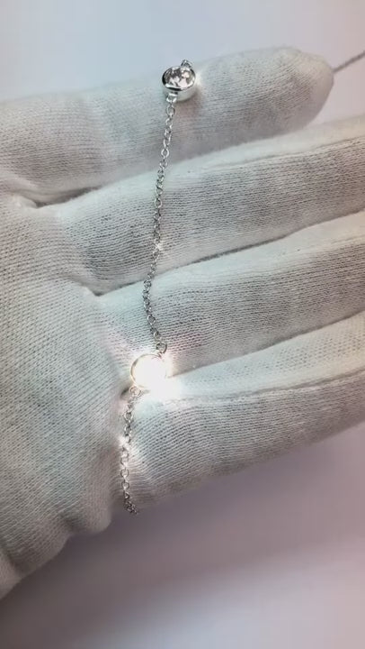 3.50 Ct Natural Diamond Diamonds Yard Necklace 18 Inches Bezel Setting White Gold 14K