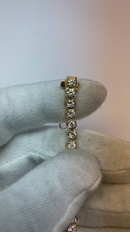 Ladies Round Brilliant Cut Natural Earth Mined Diamond Tennis Bracelet 6 Carats