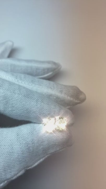 Oval Cut Natural Earth Mined Diamond Studs Earring 2 Carats F VS1 White Gold