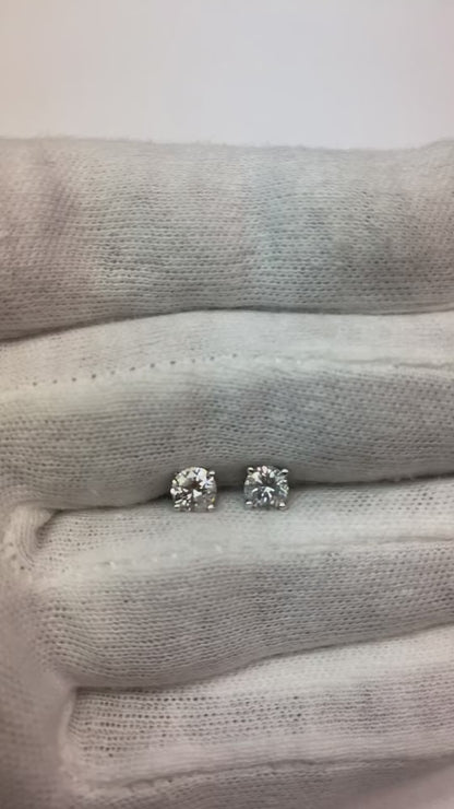 1.20 Ct F Vs1 Brilliant Cut Natural Earth Mined Diamonds Women Studs Earring White Gold