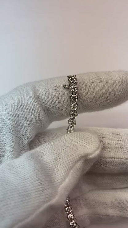 Natural Earth Mined Diamonds Bracelet Round Brilliant Cut 6 Ct White Gold 14K Jewelry