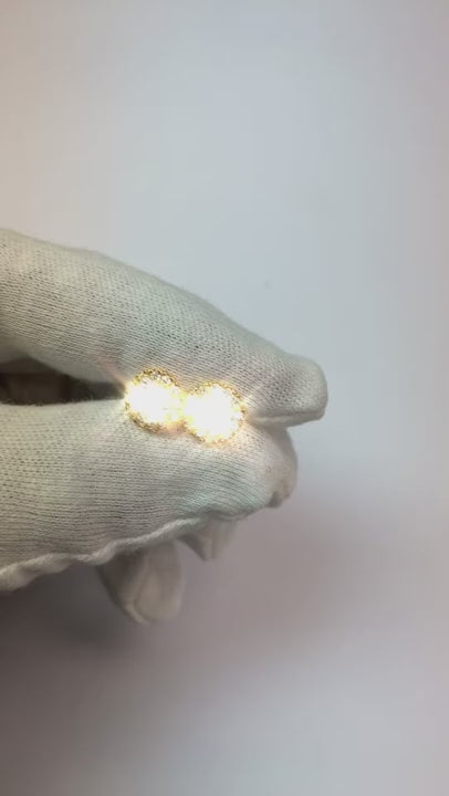 2.70 Carats Round Cut Real Natural Earth Mined Diamond Stud Halo Earring White Gold 14K