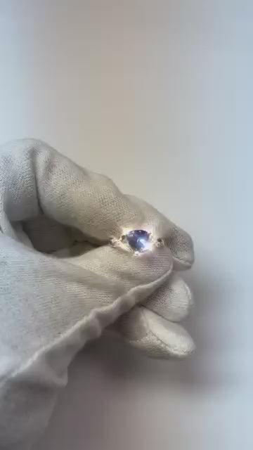 Natural Earth Mined Diamond Trillion V Prong Blue Sapphire Ring 2 Carats Twisted Style