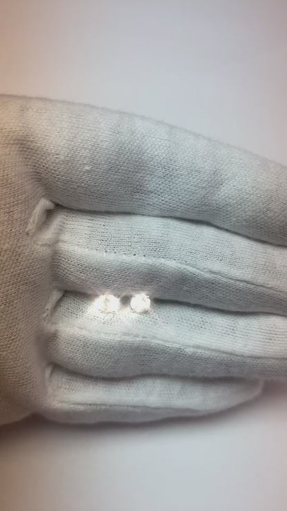 0.90 Ct. Round Solitaire Natural Earth Mined Diamond Stud Earring White Gold 14K Prong Set