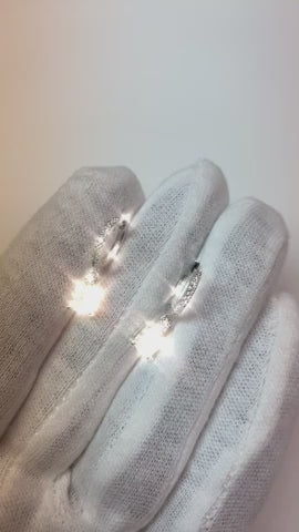 Cushion Cut Real Natural Earth Mined Diamond Dangle Earrings 2.40 Carat White Gold 14K