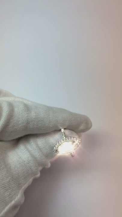3.50 Carats Marquise Cut Natural Earth Mined Diamond Ring With Accents White Gold 14K