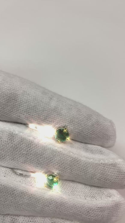 Natural Real ( Not Lab Grown ) Genuine Green Emerald GIA With Diamonds Earrings Lever Backs