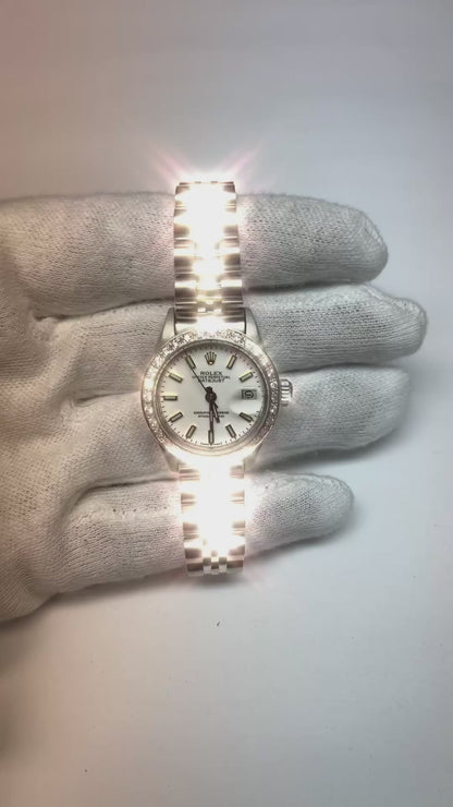 Ss Jubilee Bracelet Rolex Women Watch Stick Dial Diamond Bezel