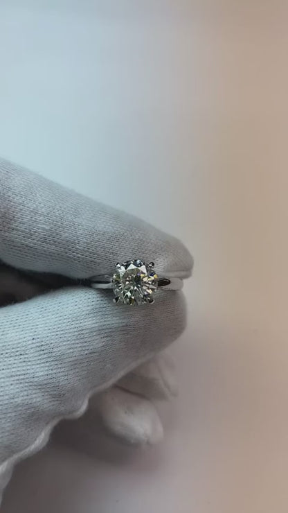 3 Ct Round Cut Solitaire Genuine Natural Earth Mined Diamond Antique Style Wedding Ring