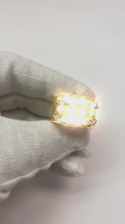 Men's Ring Rope Wave 5 Stone Band Black Gold Accents 3.75 Carats Diamond