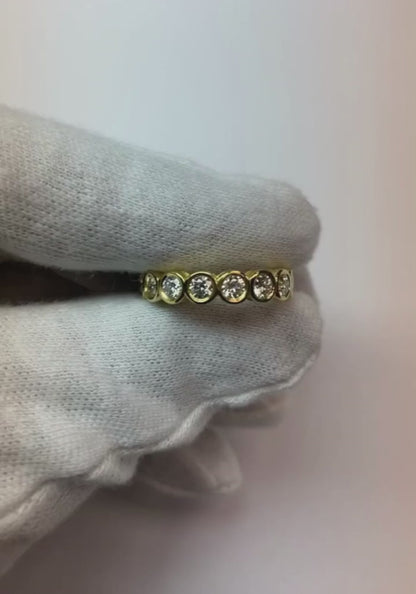 1.60 Carats Round Bezel Set Natural Earth Mined Diamond Eternity Band New