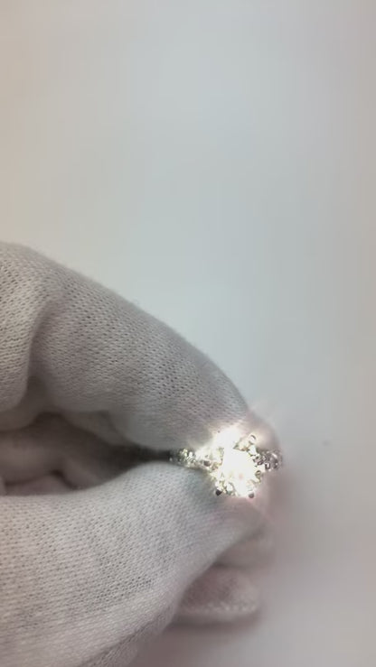 Natural Earth Mined Diamond Ring Eternity Style Shank