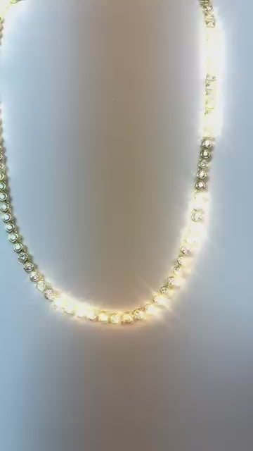 Bezel Set Mined Natural Real Diamond ( Not Lab Grown )s Tennis Necklace