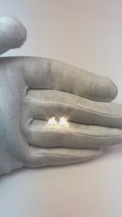 1 Carat Pear Cut Solitaire Natural Earth Mined Diamond Stud Earring 14K White Gold