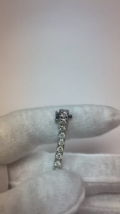 6 Ct Round Cut Real Natural Earth Mined Diamond Tennis Bracelet White Gold Jewelry