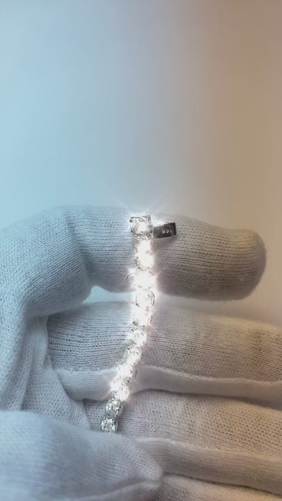 Brilliant Cut Natural Earth Mined Diamond Tennis Bracelet 7.50 Carats WG 14K