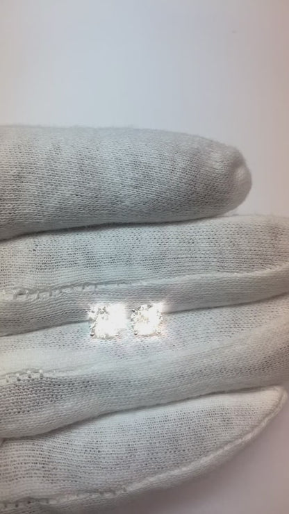 Natural Earth Mined Diamond Stud Earrings 2 Ct. Solid White Gold 14K