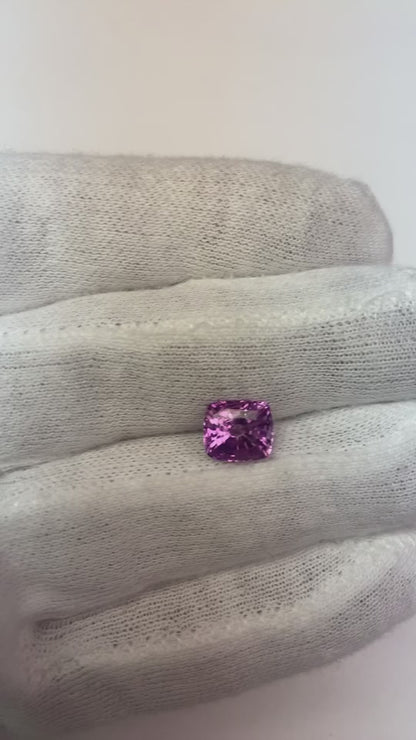 2.7 Ct Intense Pink Sapphire Cushion Cut Loose