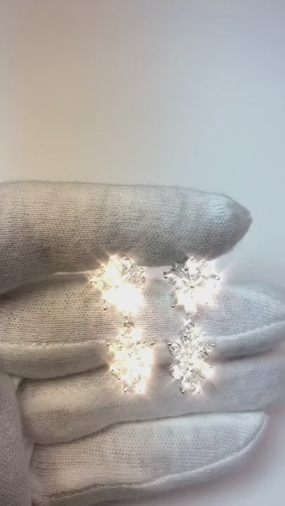 5 Carat Natural Earth Mined Diamonds Floral Style Earring Chandelier WG Hanging Earrings