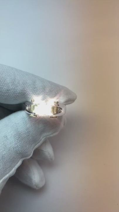 Two Tone Men's Solitaire Diamond Ring 1 Carat