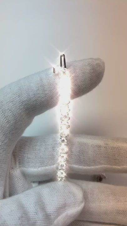 Sparkling Women Natural Earth Mined Diamond Tennis Bracelet White Gold 14K 6.60 Carats